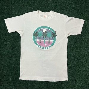 Vintage 80s Florida Tourist Nature Single Stitch Shirt Small USA Palm Trees